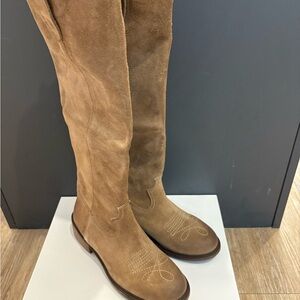 FREE PEOPLE NWT Suede Knee-High Boots - Tan